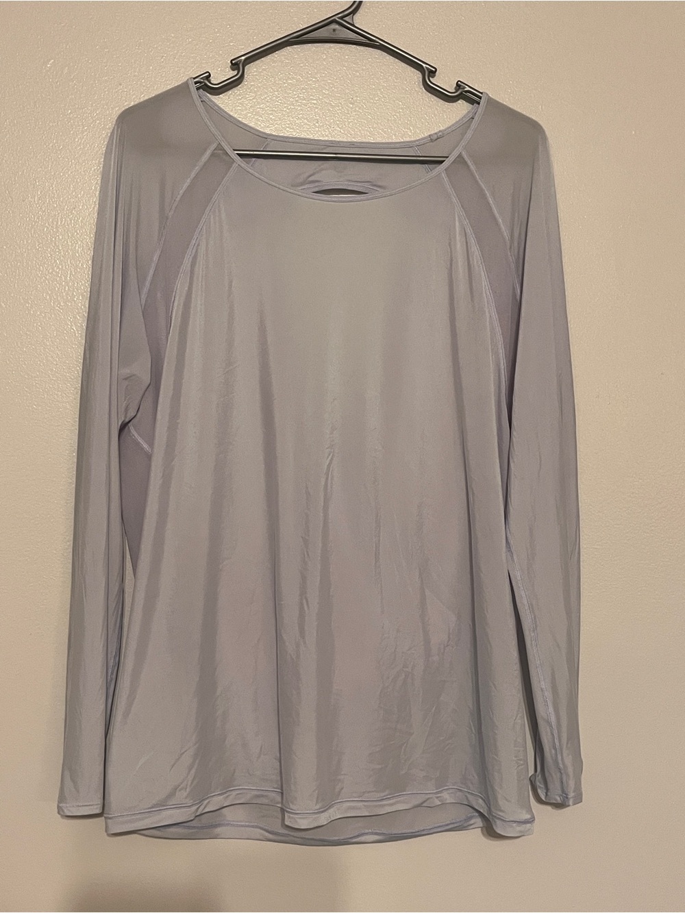 Lululemon If Your'e Lucky Long Sleeve Tee Sheer Mesh Size 8 Silver Spoon Gray